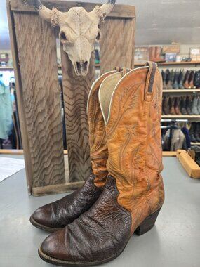 Vintage Don Quijote mens size 8 Western Cowboy boots two tone
